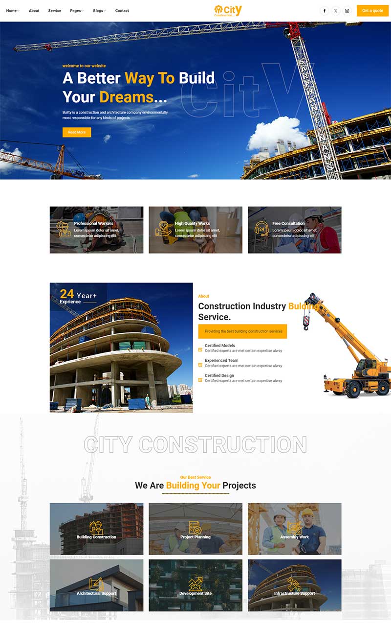 响应式工业建筑服务公司前端静态网页模板