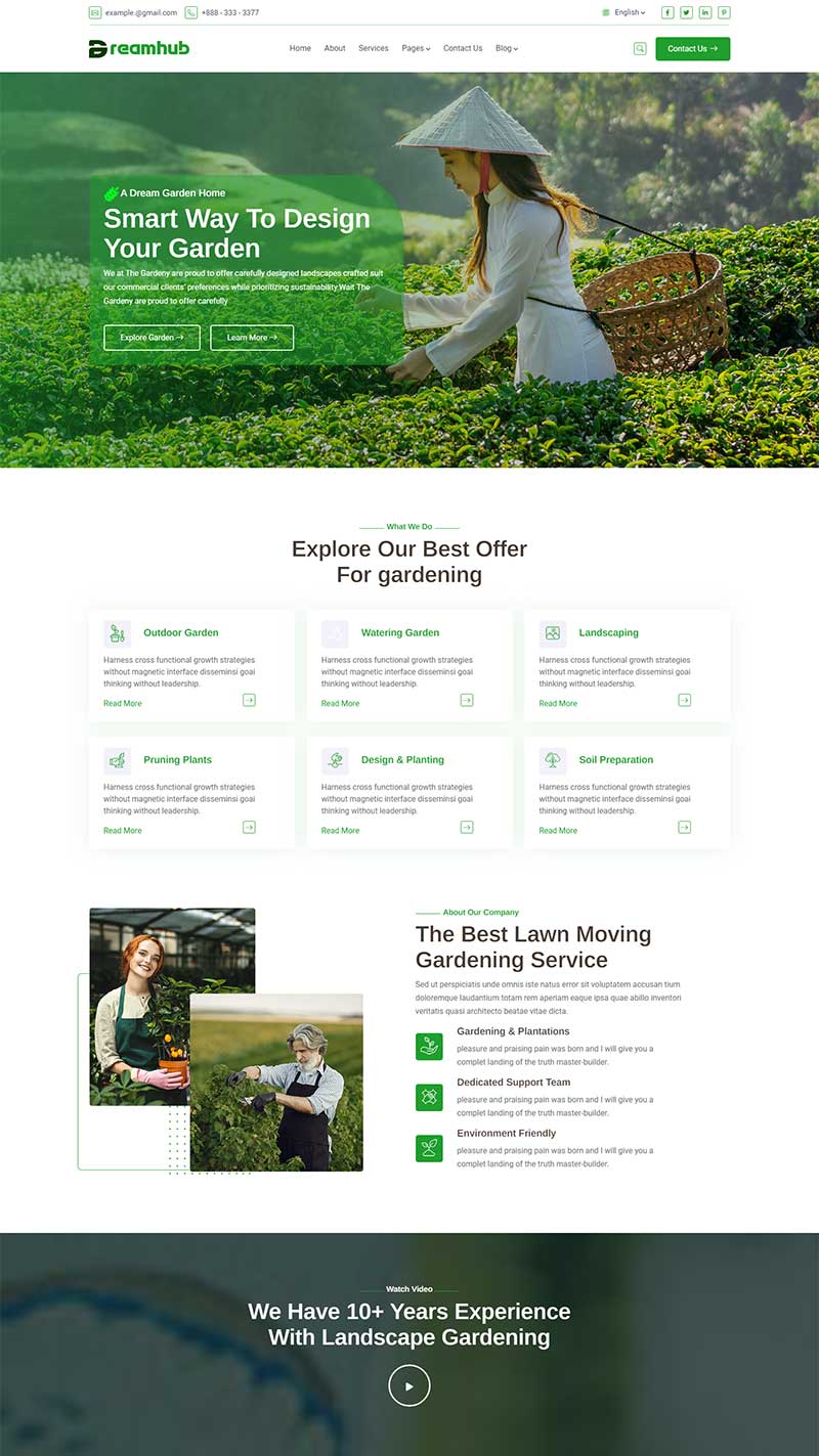 绿色园林景观设计前端静态html网站模板