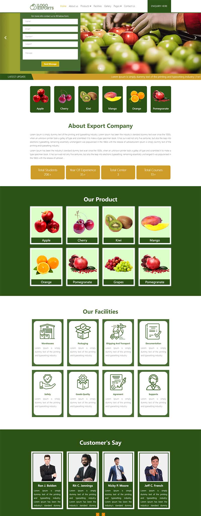 HTML5进出口水果公司宣传静态网站模板