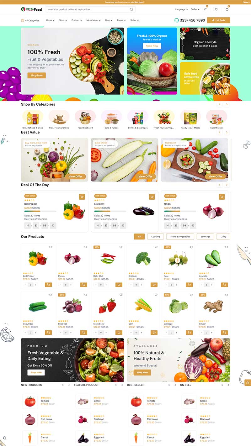 蔬菜水果果蔬电商网站前端静态html模板